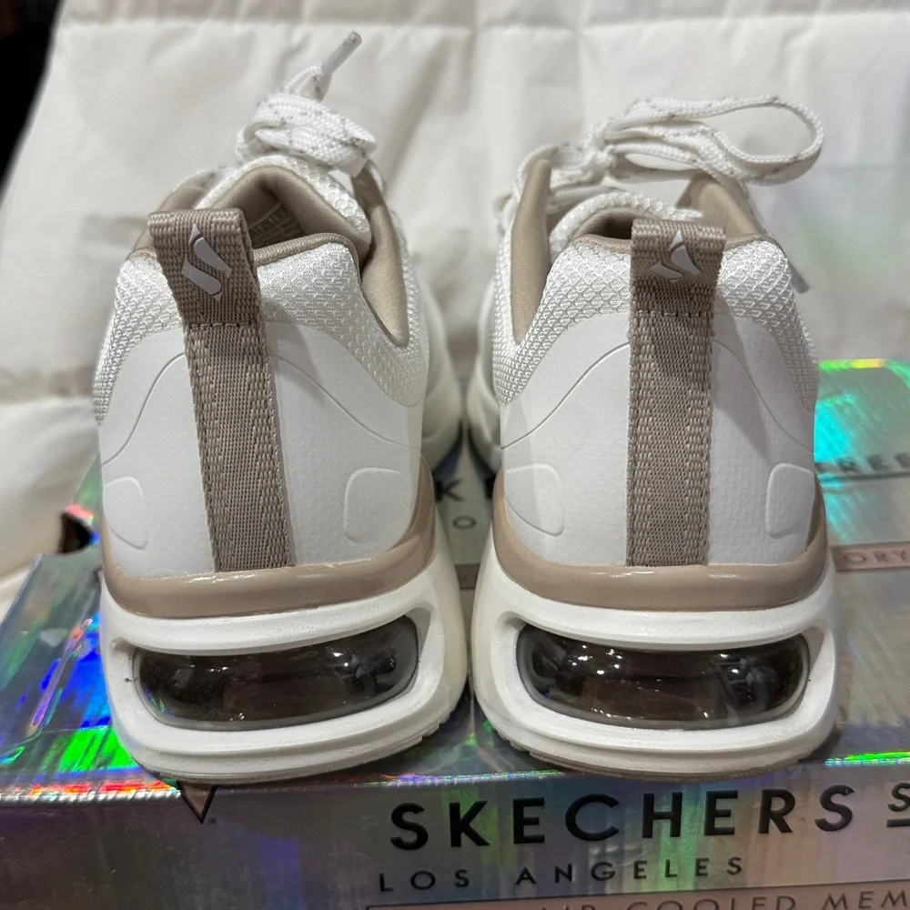 Skechers Street Women's Tres-Air Uno Modern Affair Casual Sneakers Sz 8‎ White